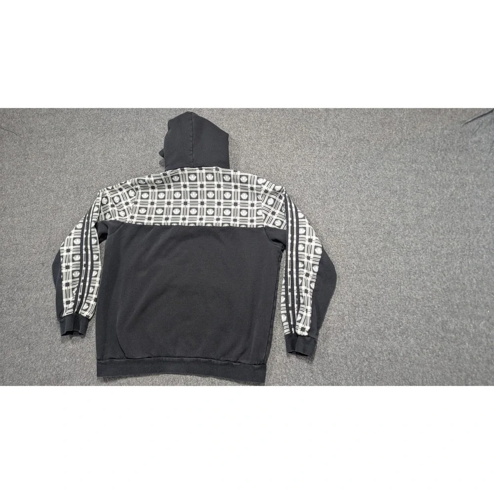 Adidas Originals Hoodie Men Large Black Big Random Trefoil Logo Retro Athleisure